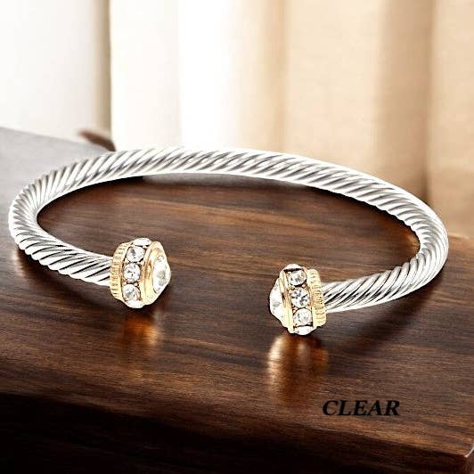 Andrea Bijoux - Wholesale Cuff Bracelet - GEM TIP ACCENT ROPE CUFF BRACELET3