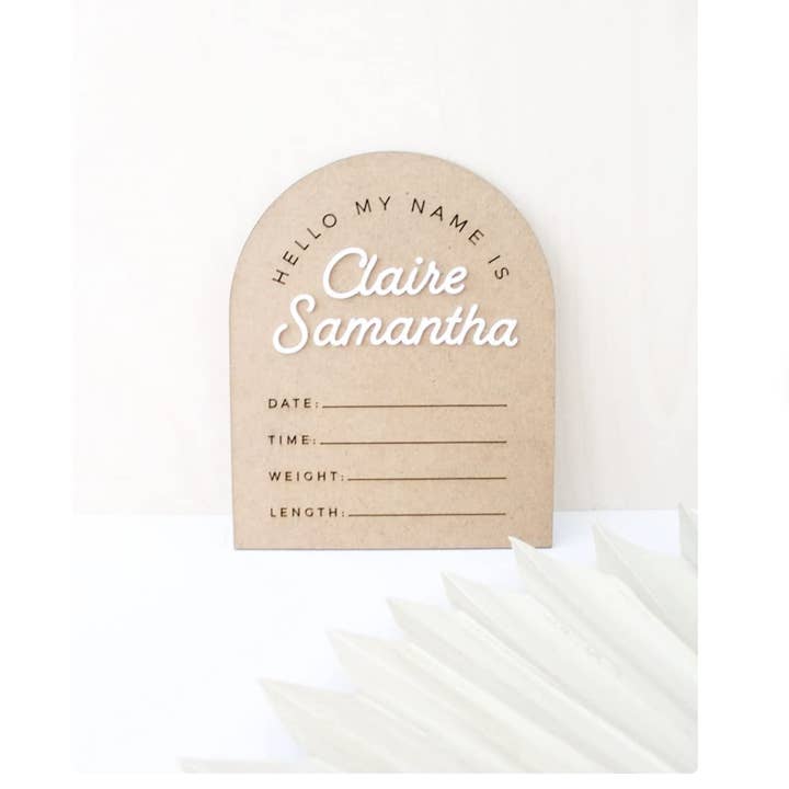 Hello My name is Birth Announcemen for wholesale by Dolce Crafts LLC