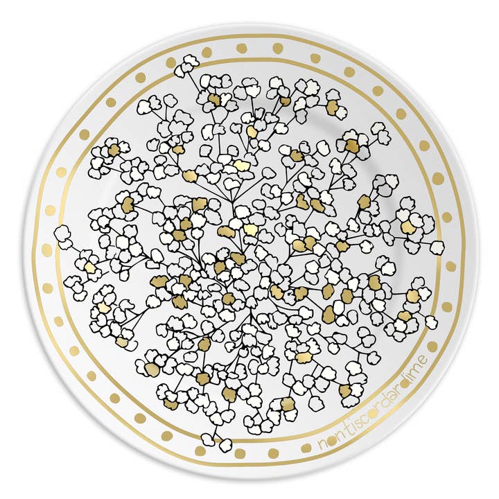 FORGET-ME-NOT GRAND - Assiette en porcelaine florale pour la vente par ilaria.i