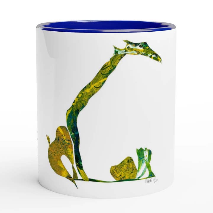 White 11oz Ceramic Mug with Color Inside | Giraffe - Gift to Your Inner Child für den Großhandel von ARTLUXVISION