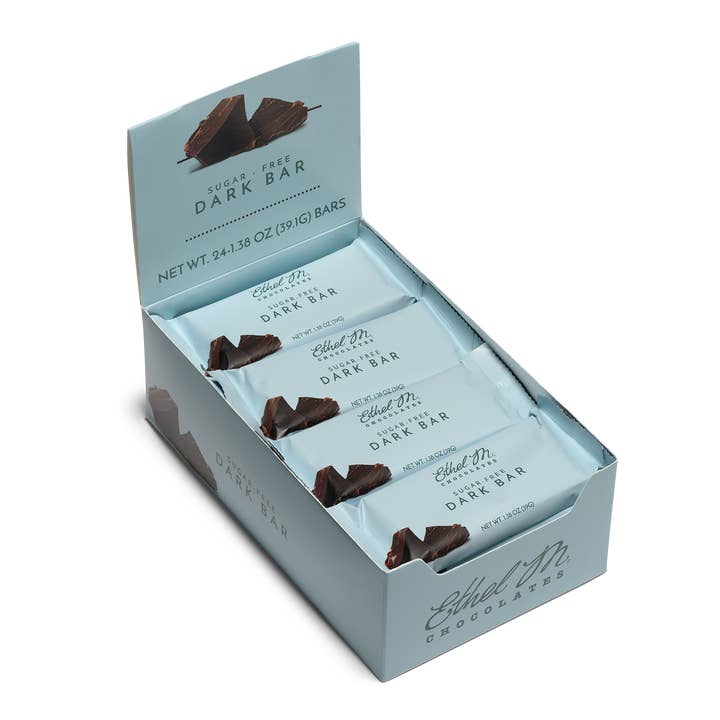 PREMIUM SUGAR FREE DARK CHOCOLATE GOURMET SINGLE BARS for wholesale by Ethel M Chocolates