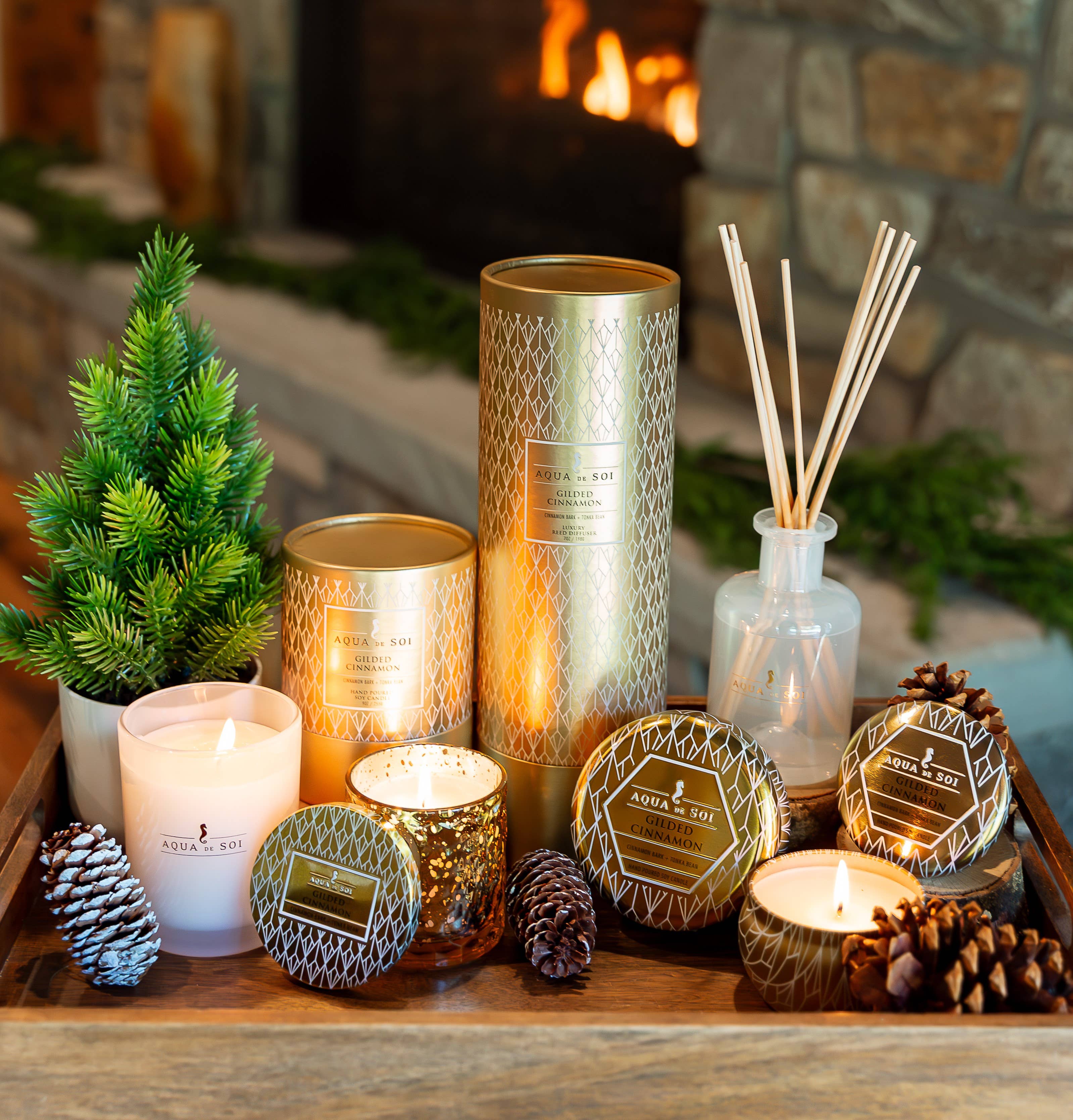 The SOi Company – wholesale Reseljus – Förgylld kanel 4 oz Holiday Soy Candles Tin1