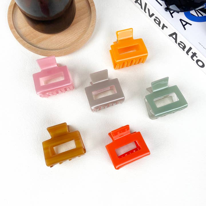 Kleine quadratische Haarklammern aus Azetat für den Großhandel von TheDivaSoap