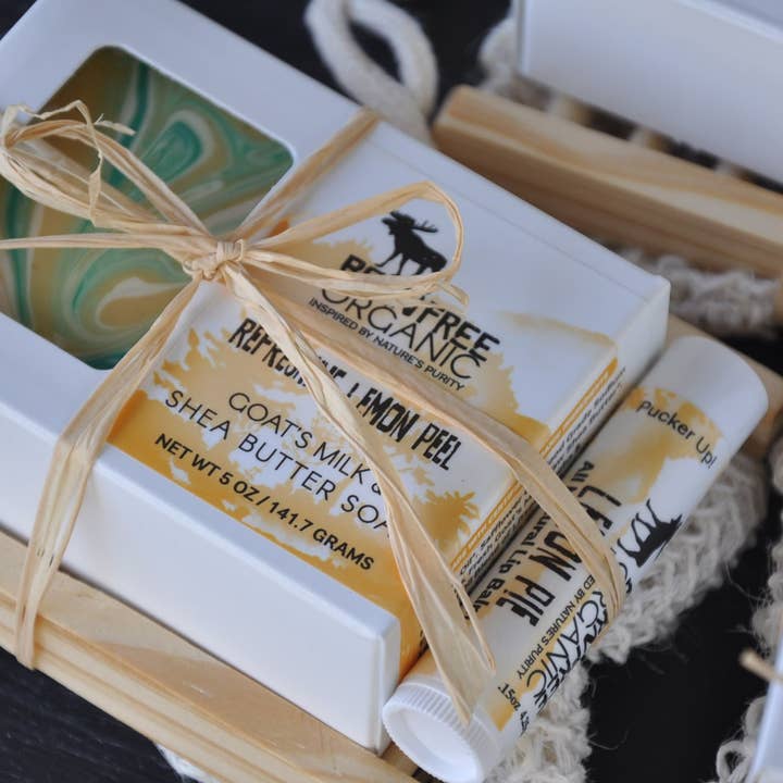 Lemon Lovers Soap & Lip Balm Gift Set for wholesale by Born Free Organic