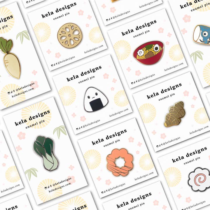 Kela Designs - Wholesale Lapel Pin/Button - Matcha Latte Enamel Pin