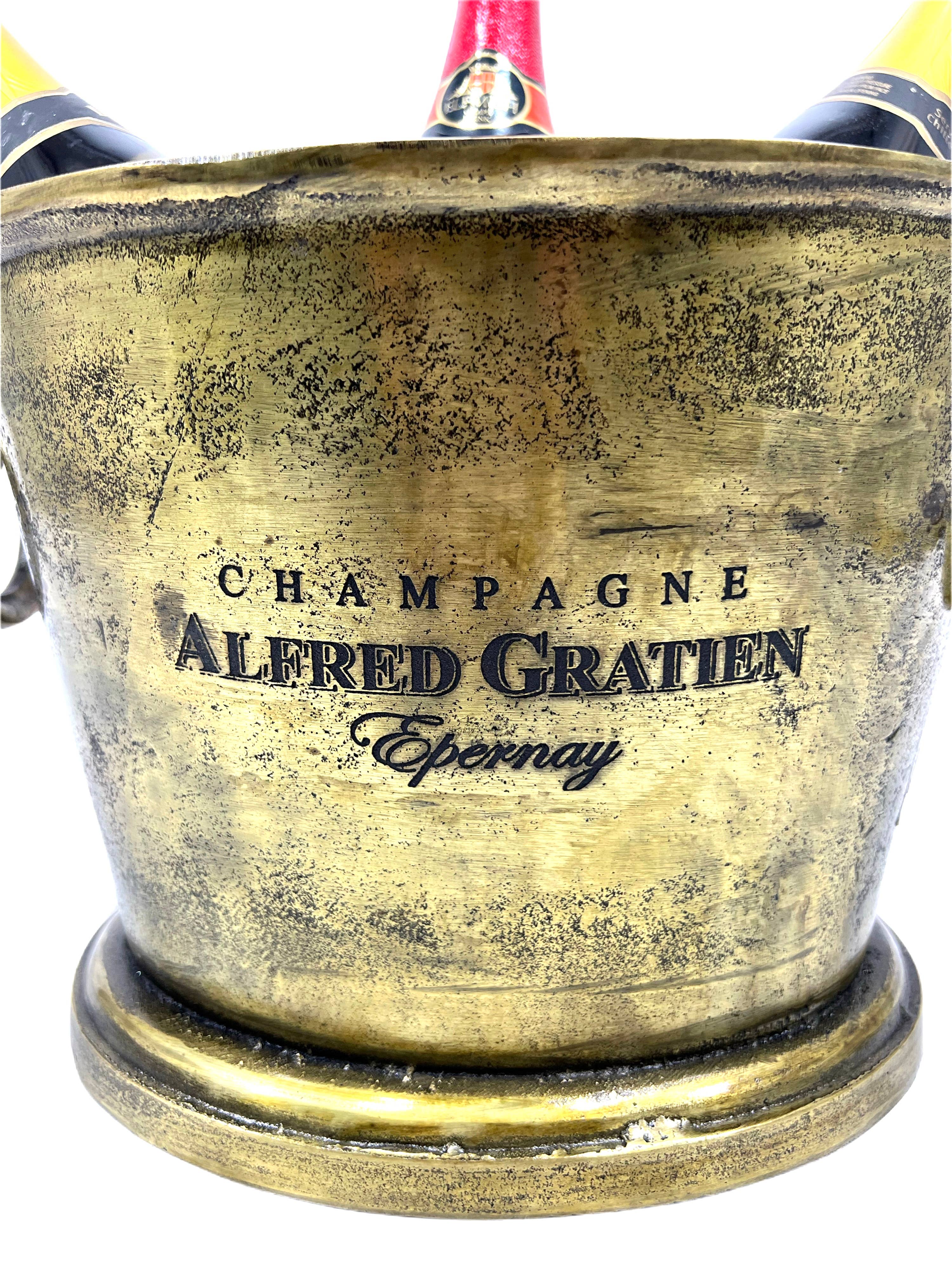 DDecorStore – Engroshandel Isspand – Alfred Gratien Messing Antik Champagne Bucket Oval Cooler3