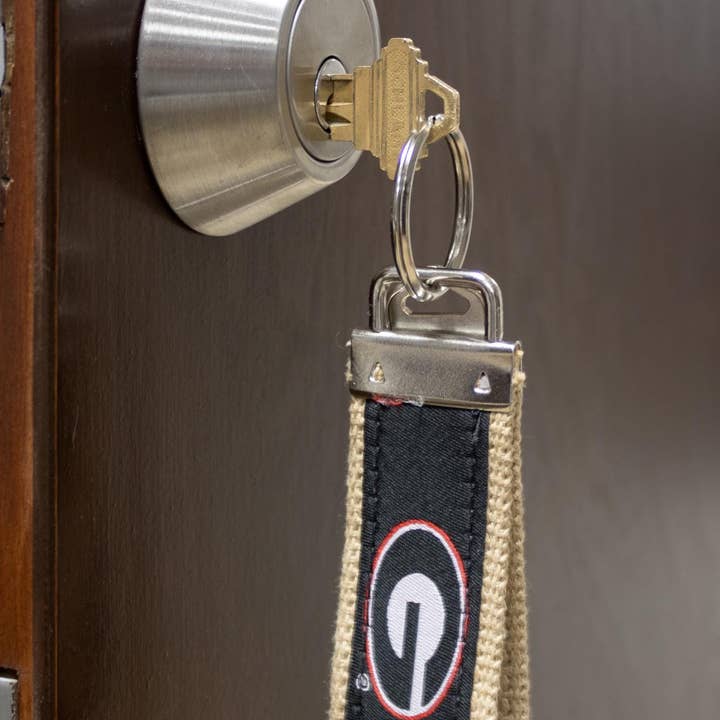 Zep-Pro - Wholesale Keychain - Unisex - Georgia Bulldogs Collegiate Woven Ribbon Key Chain. University of Gerogia Key Fob. UGA Dawgs Gift. Brass Clasp and O-Ring.5