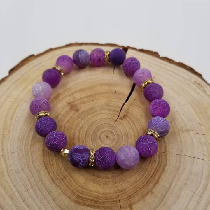 CHAKRA JEWELRY - Wholesale Beaded Bracelet - Natural Agate Bead Chakra Bracelet - 10 MM