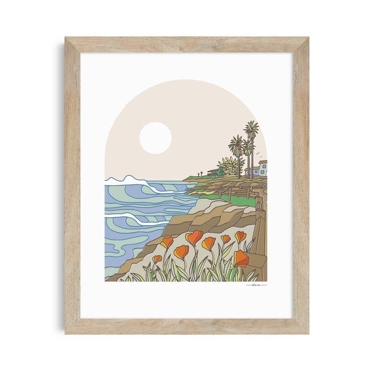Morning Moon | Surf Art | Art Print for wholesale by Studio Sea Design