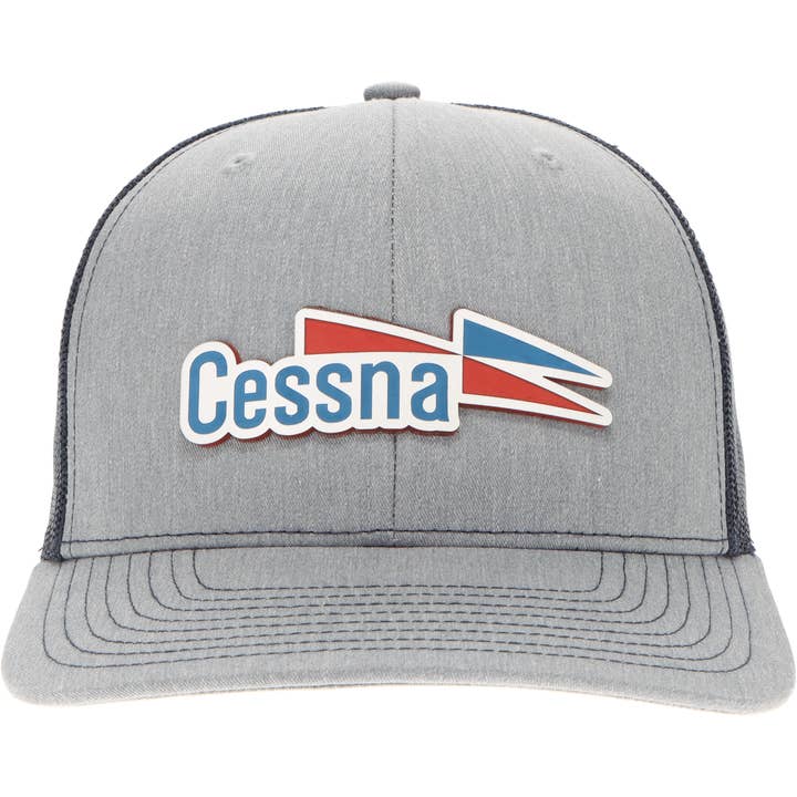 Boné de Caminhoneiro Cessna 70's Logo Velocity - Vermelho/Branco/Azul por atacado de Aeroplane Apparel Co.