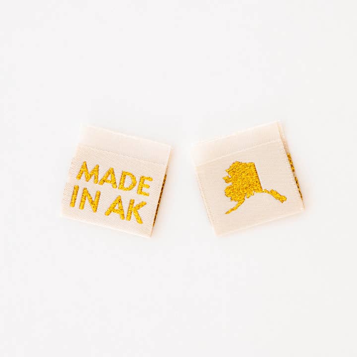 Sarah Hearts - Wholesale Craft Supplies - Made in My State Gold Woven Labels