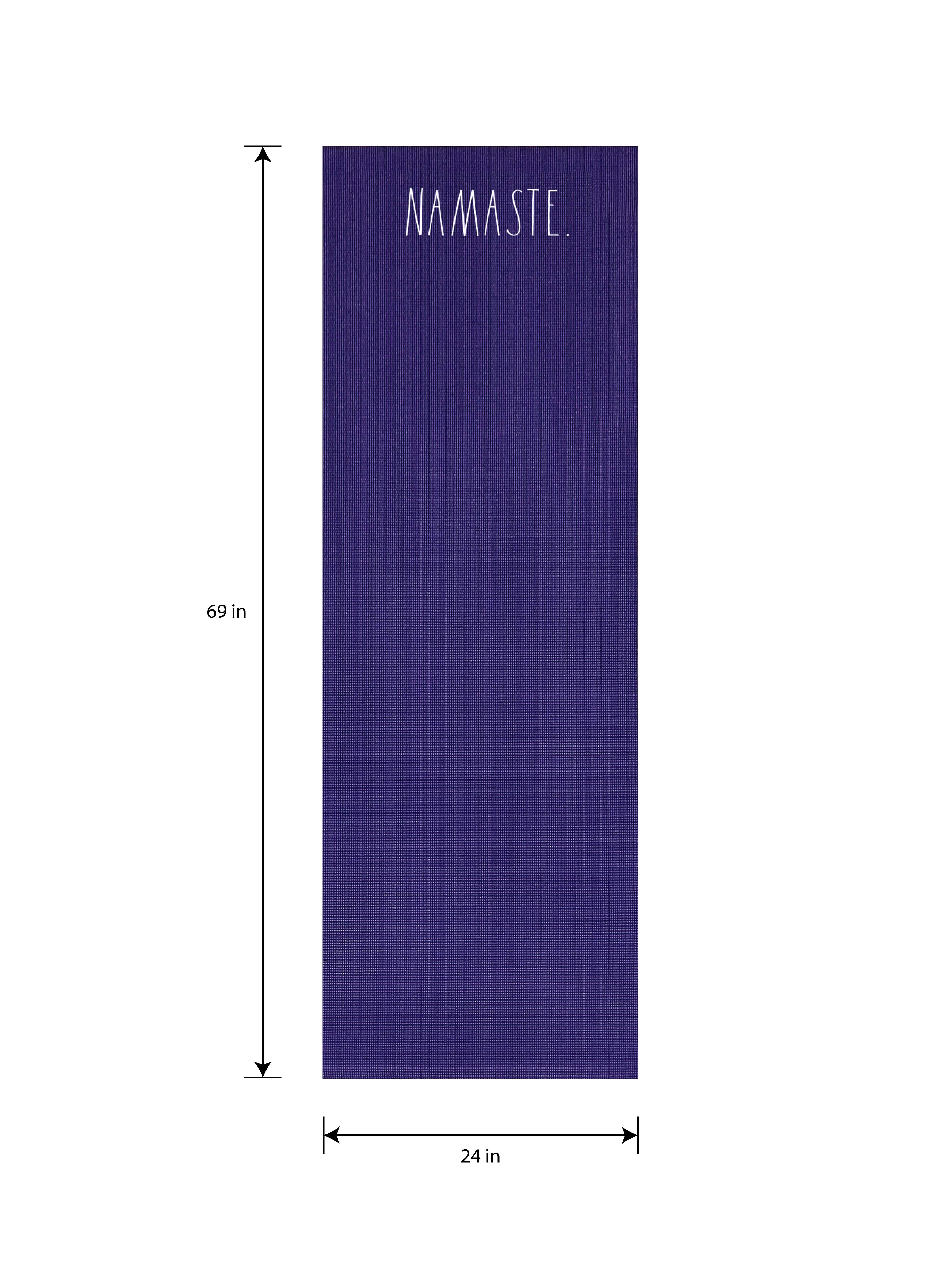DesignStyles Home – Tapete de ioga por atacado – Tapete de Yoga Azul Marinho Rae Dunn "Namaste"2