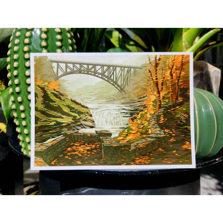 Madd Arts - Wholesale Art Print - Letchworth State Park Autumn Waterfall Art Print1