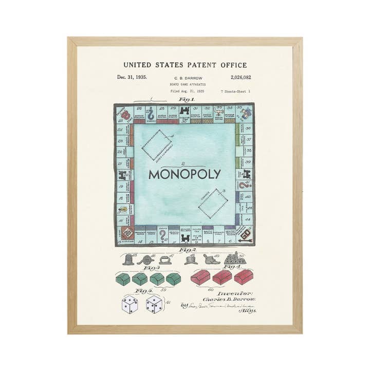 Antique Curiosities Inc - Wholesale Art Print - Monopoly Patent