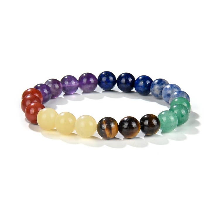 Bracelet en perles rondes Chakra en pierre naturelle 8 mm pour la vente par My Healing Bracelet