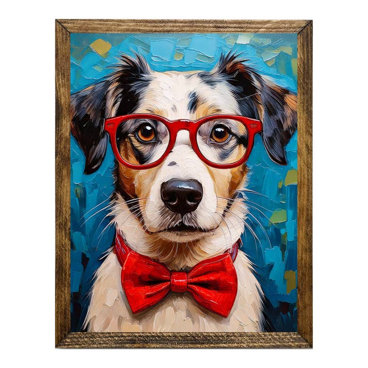 SÉRIE ARTÍSTICA TIMBERLAND - ANIMAIS COM ÓCULOS CÃO SPECKLE por atacado de Jarmz Designs