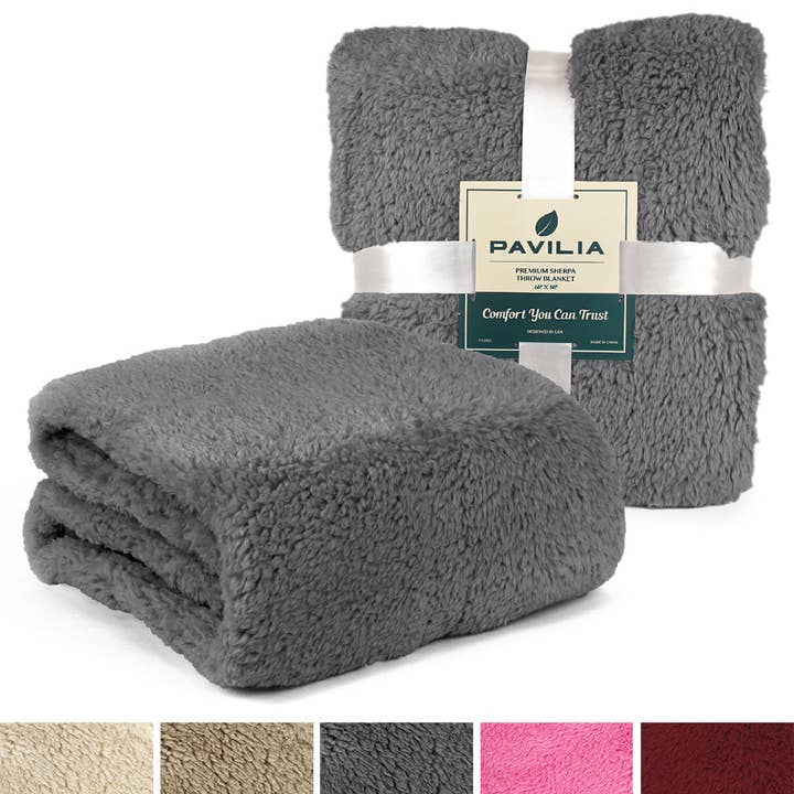 Pavilia - Wholesale Throw Blanket - Plush Shaggy Sherpa Blanket48