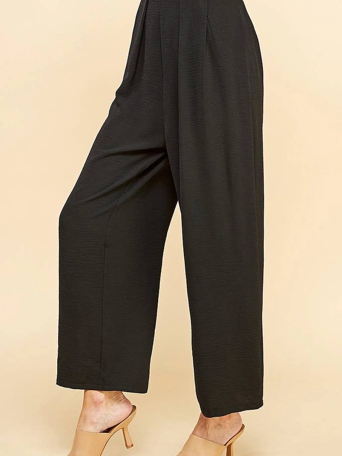 Black CSP9082P PLUS STRAIGHT LEG ANKLE LENGTH TEXTURE LONG PANTS for wholesale on Faire4
