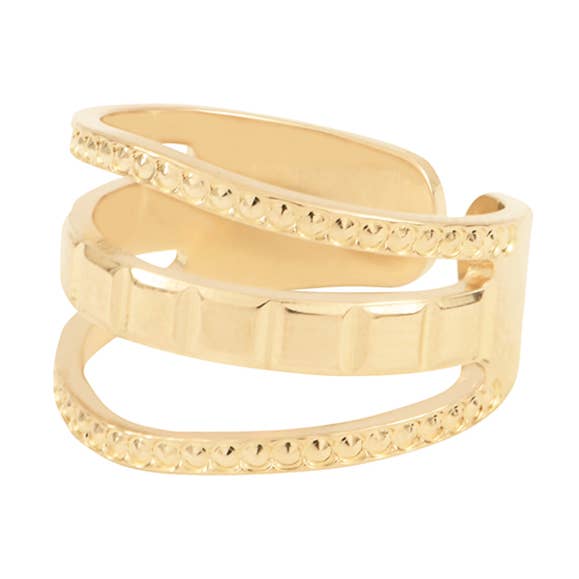 Bijoux Fabrication Française - Wholesale Band/Stacked Ring - Triple Ring - 18K Gold - Made in France0