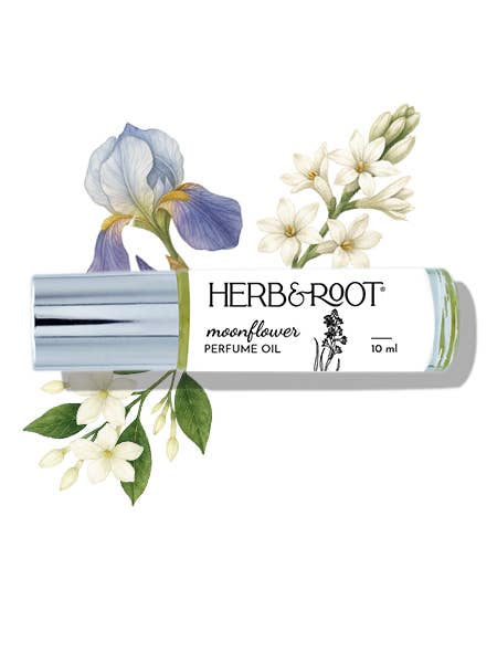 Herb & Root – Fragrância Roll-On por atacado – Óleo Perfumado Moonflower - Tuberosa, Jasmim, Flores Brancas