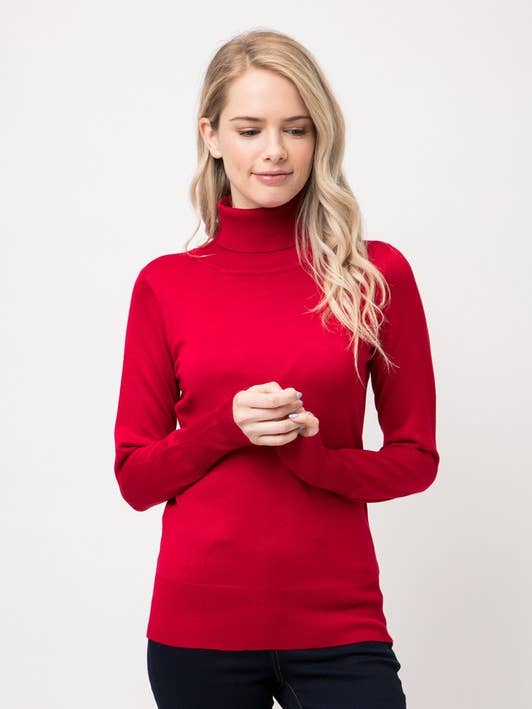 Long Sleeve Turtle Neck Pull Over Sweater for wholesale by Newself Collection