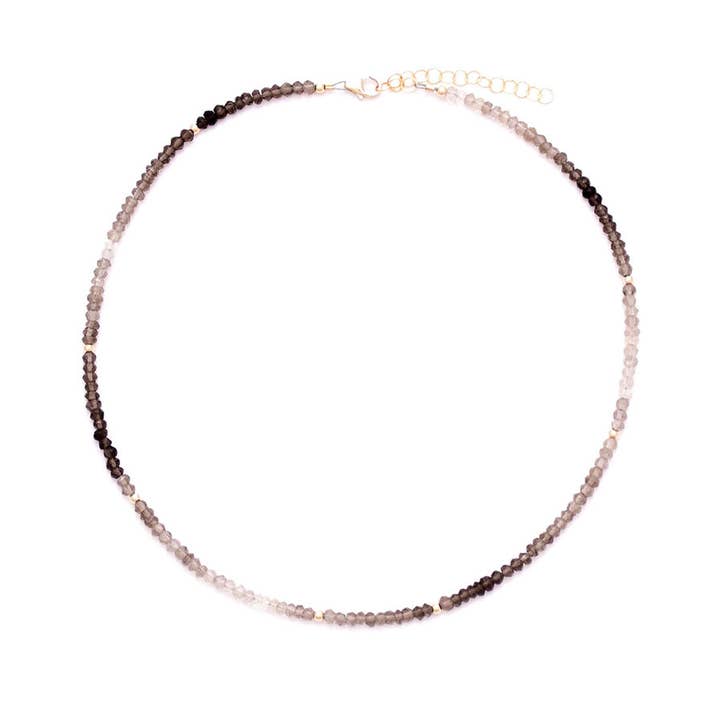 gold & gray - Wholesale Choker/Collar - Ombre Smoky Quartz Necklace