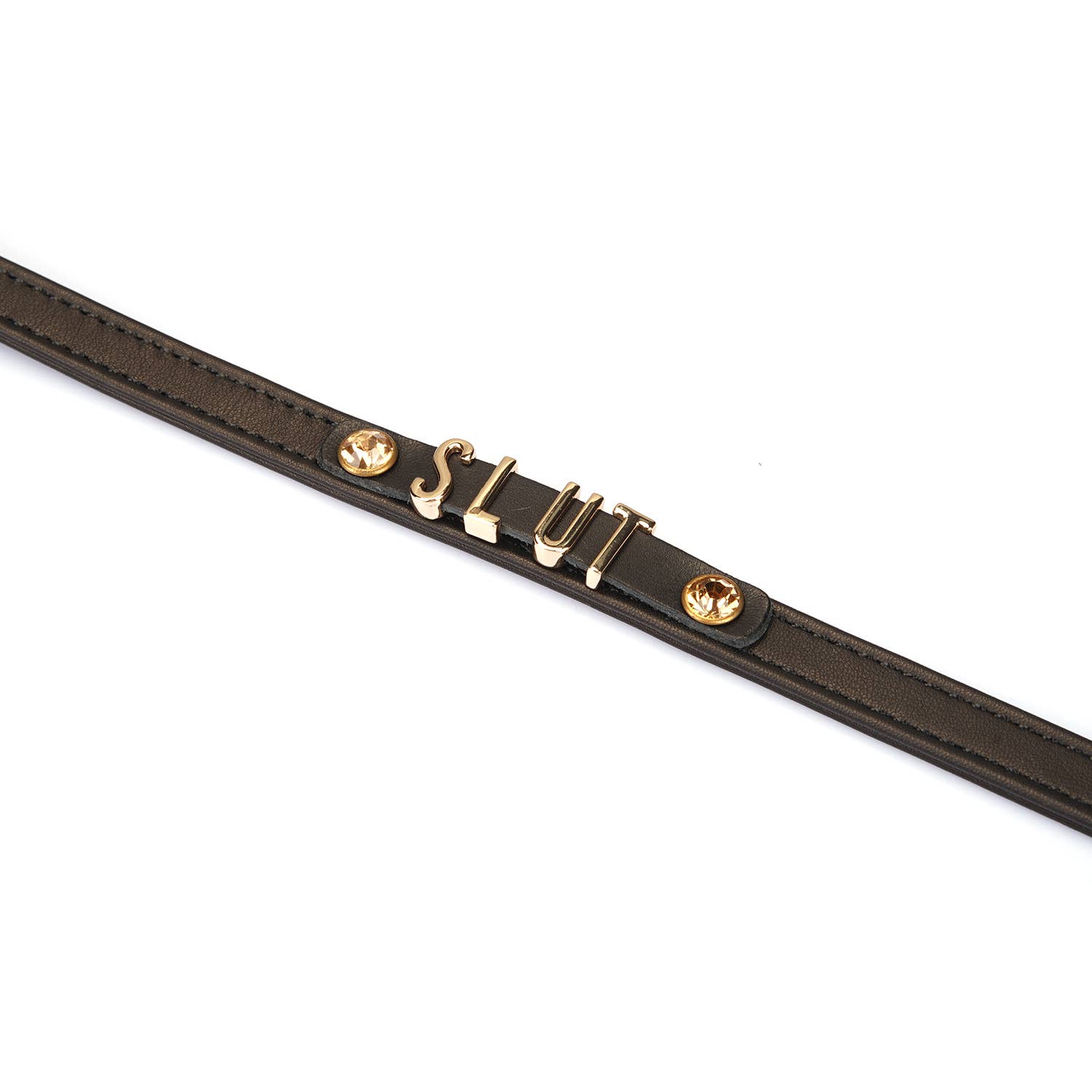 Liebe Seele - Wholesale Choker/Collar - Black Italian Leather Choker with Letters BITCH/SLUT/SEXY7