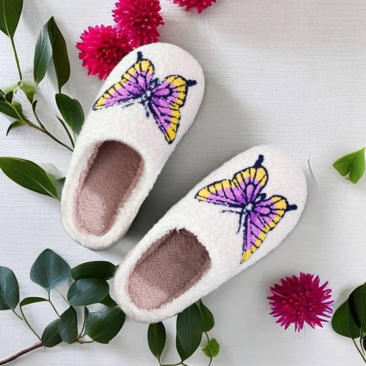 ACCITY - Wholesale Slippers - Women's - HOME COLORFUL BUTTERFLY COTTON SLIPPERS_CWSHS0767