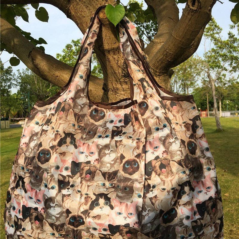 FurDecoration – wholesale Grocery/shopping bag – Creative Printed Foldable Single-Shoulder Shopping Bag3