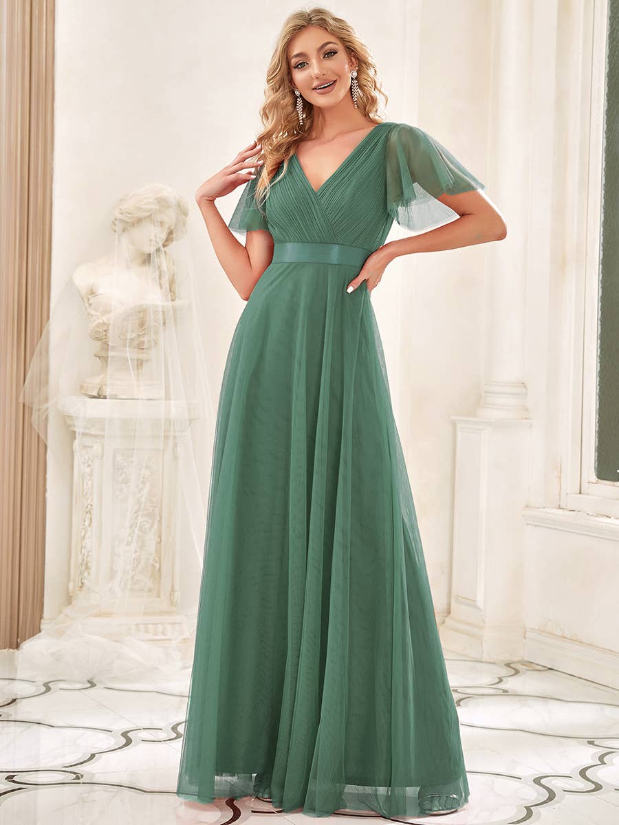 Ever-Pretty - Vente Robe de soirée – femme - Robe de demoiselle d'honneur trapèze à col en V37