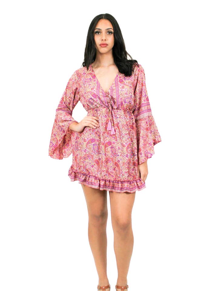 DK-5049 Kjole i Pink Mix for engroshandel hos Lazy Daisy