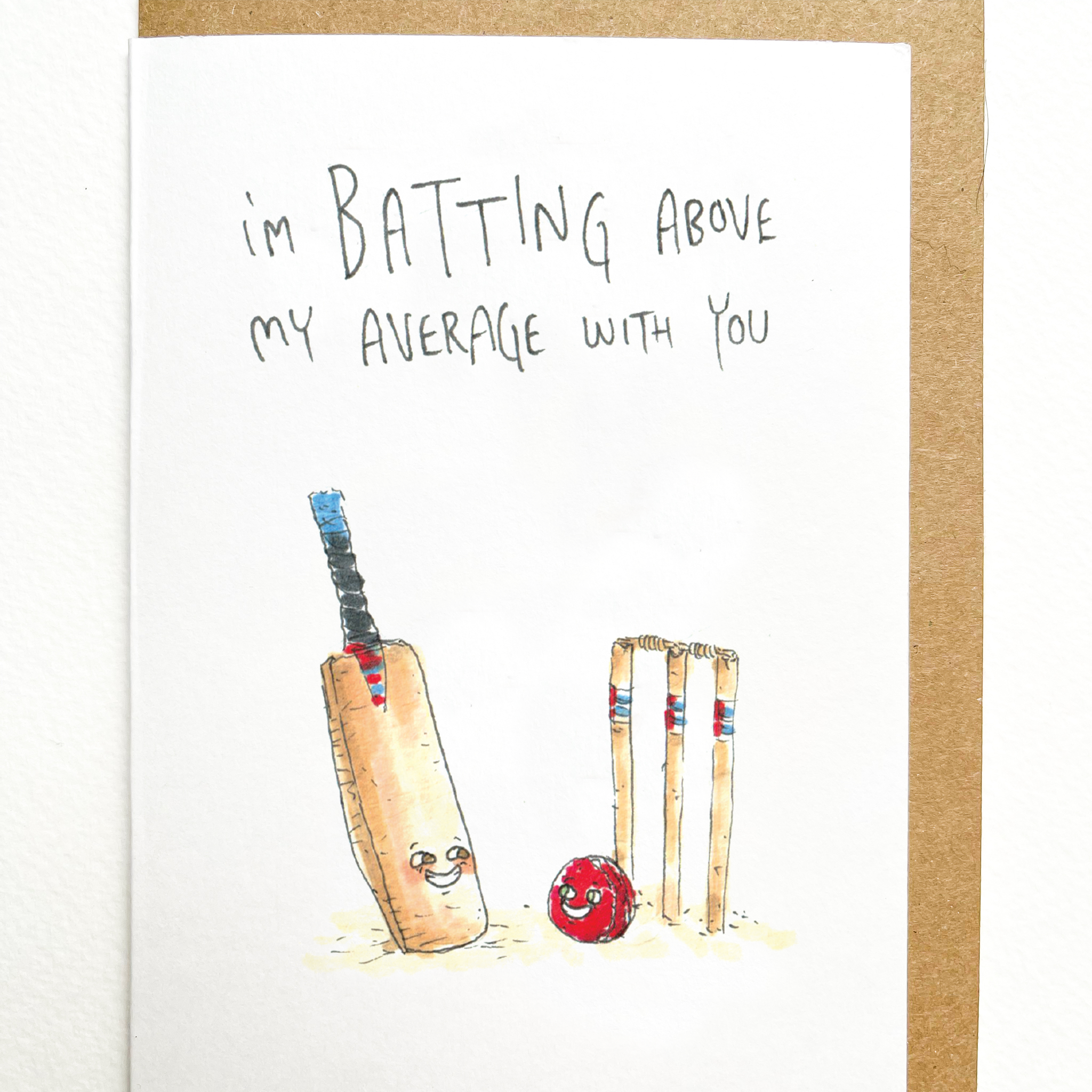 Well Drawn - Wholesale Love Card - I'm Batting above My Average With You2