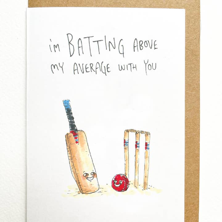 Well Drawn - Wholesale Love Card - I'm Batting above My Average With You2
