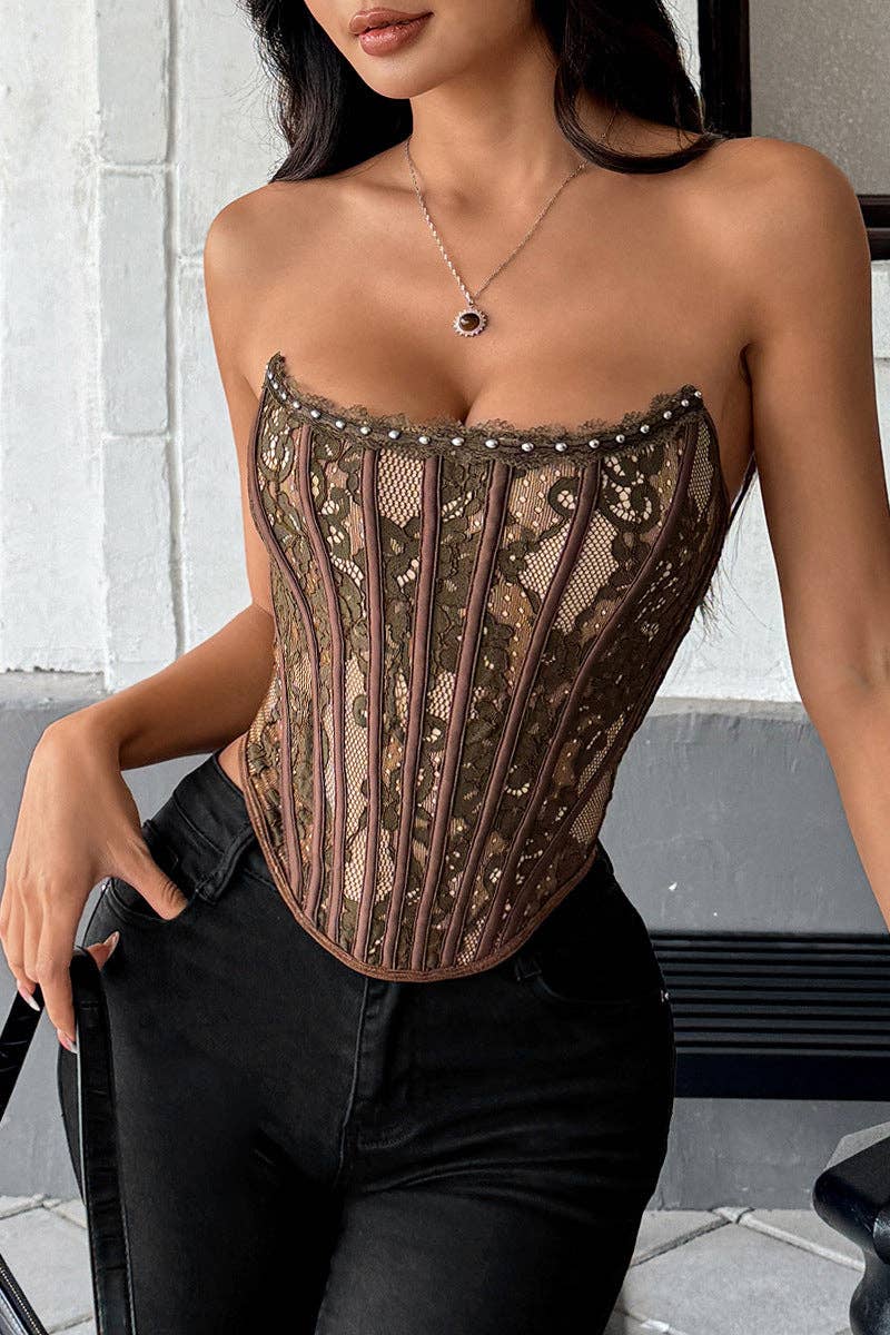 Mccolin - Wholesale Corset - Women's - Strapless Lace Corset Tank Top6