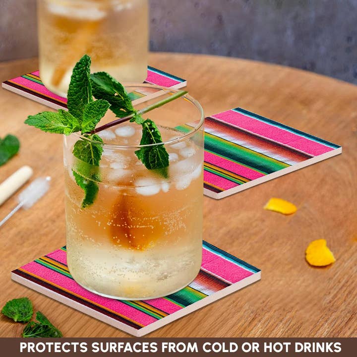 3dRose - Wholesale Coasters - 3dRose, Loreto, Baja California Sur, Mexico. Colorful traditional blanket., Coaster2