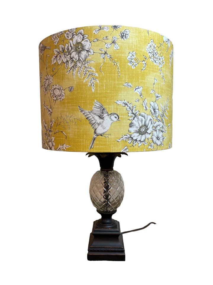 Iliv Finch Toile Buttercup Handmade Lampshade for wholesale by LouSeal Handmade Lampshades