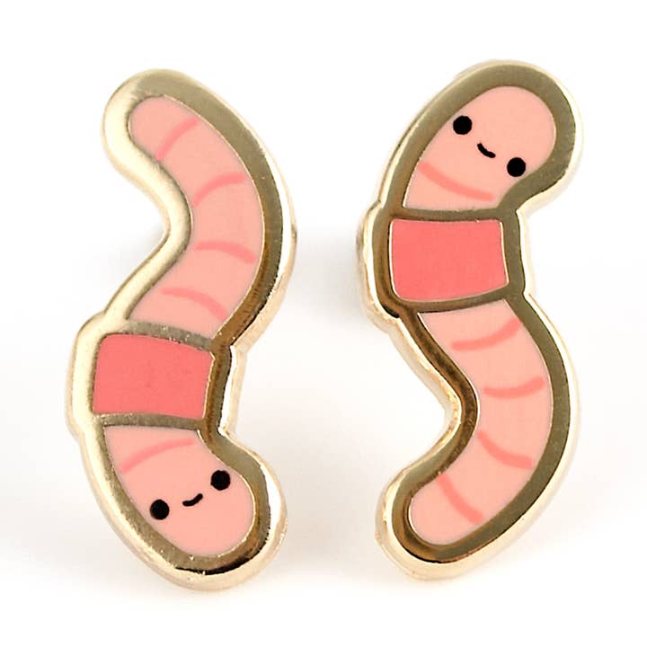 Earthworm Earrings for wholesale by LuxCups Creative