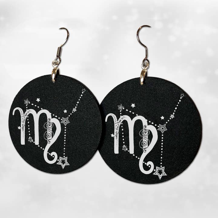 Simbolo della Vergine e costellazione, orecchino zodiacale da 2» per la vendita all'ingrosso da parte di Katekreates