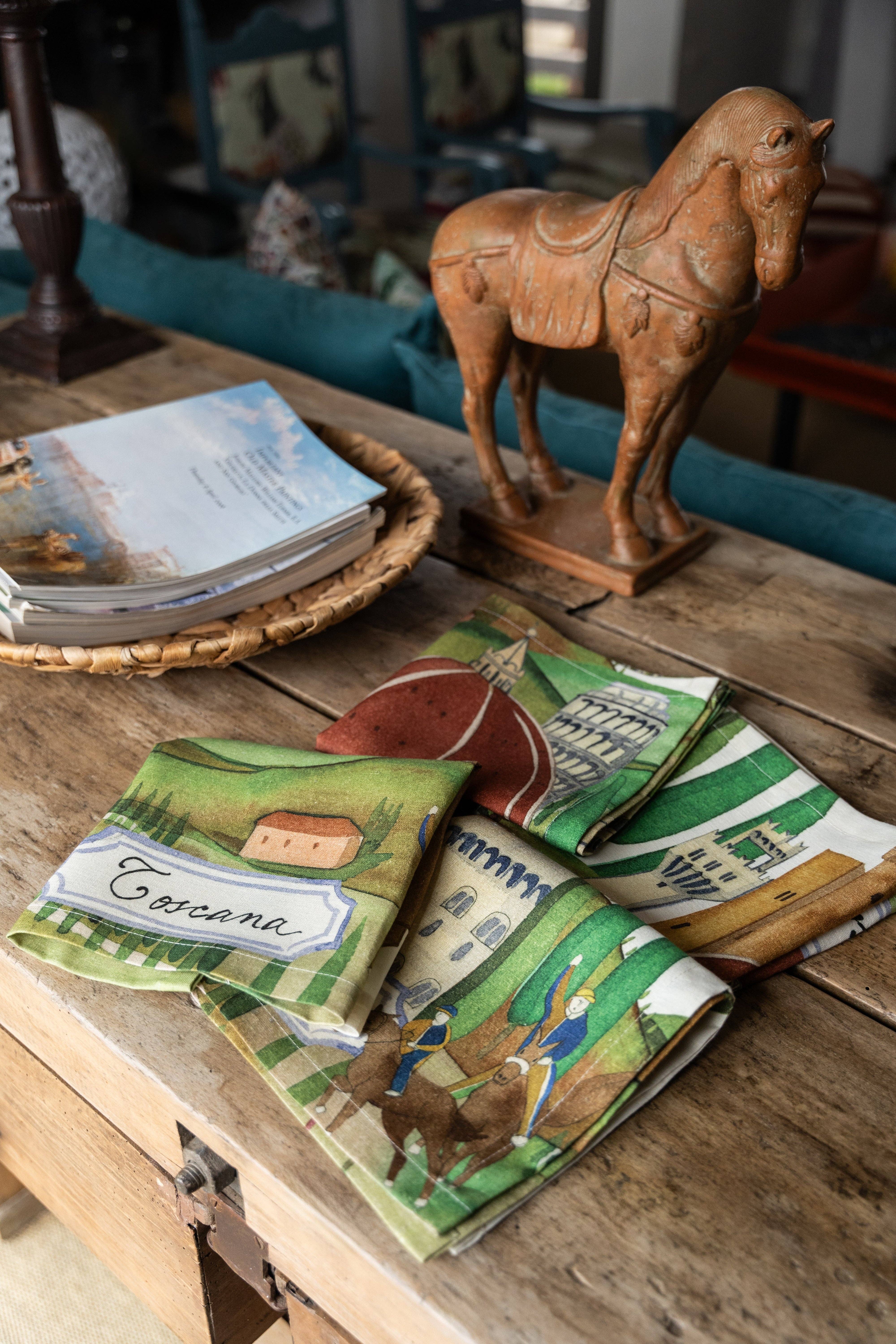 The Napking – wholesale Middags- och tygservett – Set med 4 servetter «Toscana» 100% tillverkade i Italien1