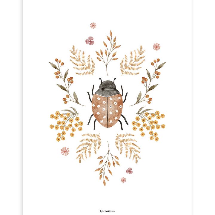 LILIPINSO - Wholesale Poster - Kids & Baby - COCCINELLA - Affiche enfant - Coccinelle et fleurs (P0353)