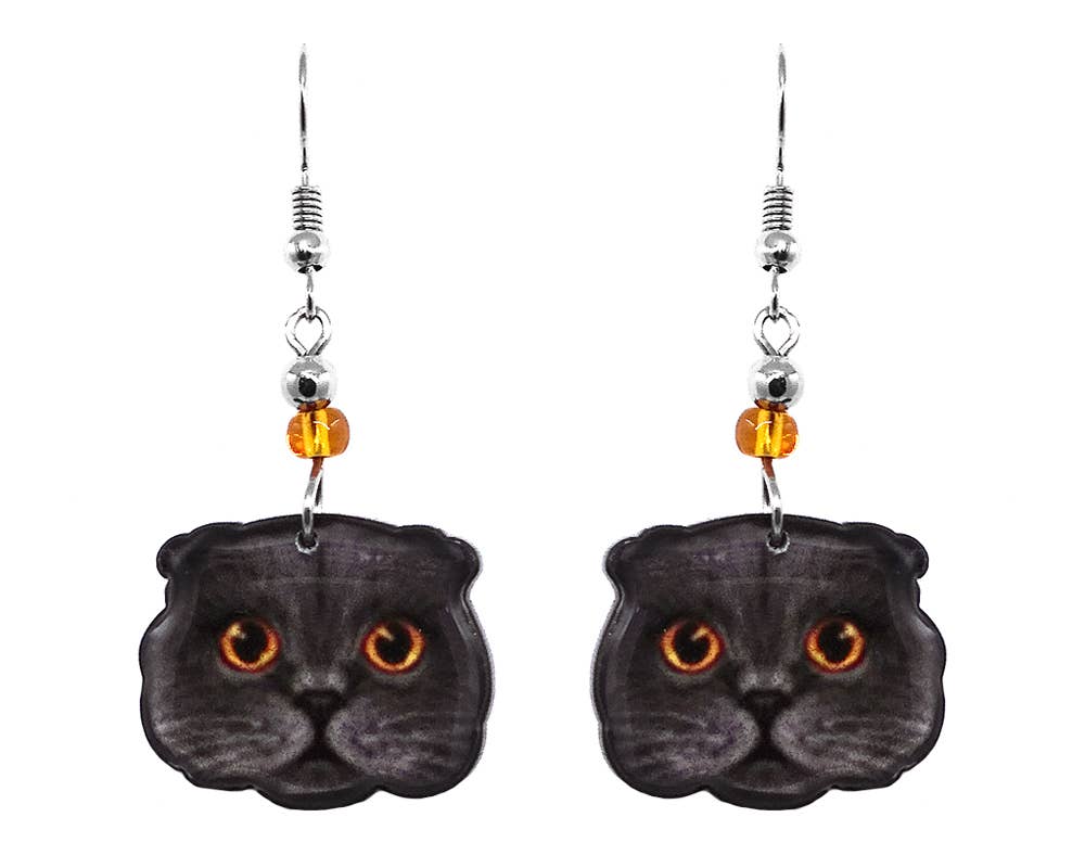 Pichincha - Wholesale Dangle Earrings - Acrylic Cat Face Pet Dangle Earrings3