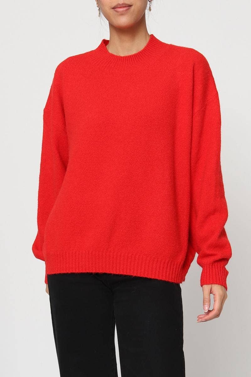 DIX-ONZE - Wholesale Knit Sweater - Women's - Soft Plain Sweater – Round Neck & Long Sleeves24