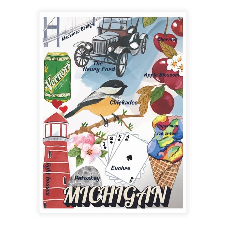 Nefer Designer Candles & Home Decor - Wholesale Everyday Greeting Card - Michigan State | Greeting Card0