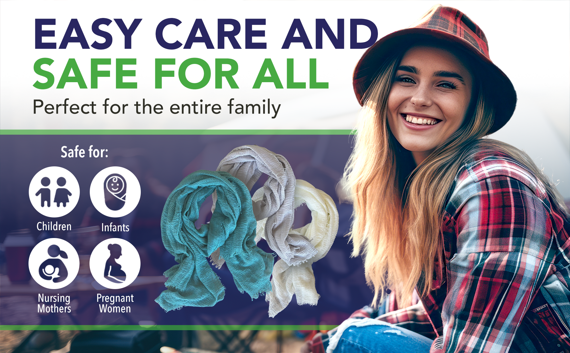 Chloe & Lex - Vente Écharpe – femme - Écharpe anti-insectes Insect Shield Protection pour femmes12