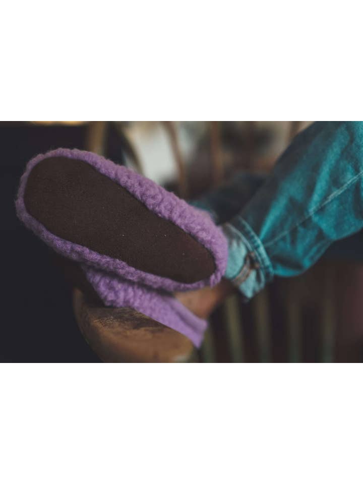 We Are Wovens - Vendita all'ingrosso Pantofole - Bambini - Pantofole Ballerina per Bambini - 100% Lana di Pecora - Lilla