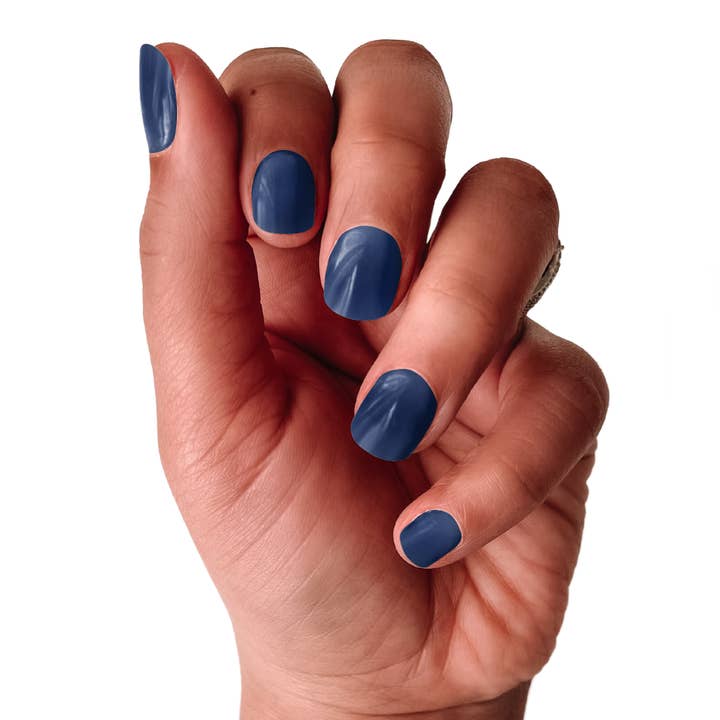 Ivy & Ash - Wholesale Nail Art/Decal - Midnight Blue | Dark Winter Blue Pearl Finish Nail Wraps