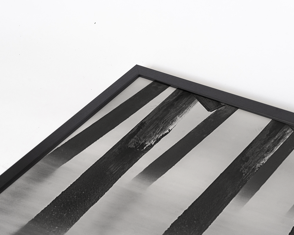 Black Foggy Ocean image. Wall art print with frame. for wholesale on Faire5