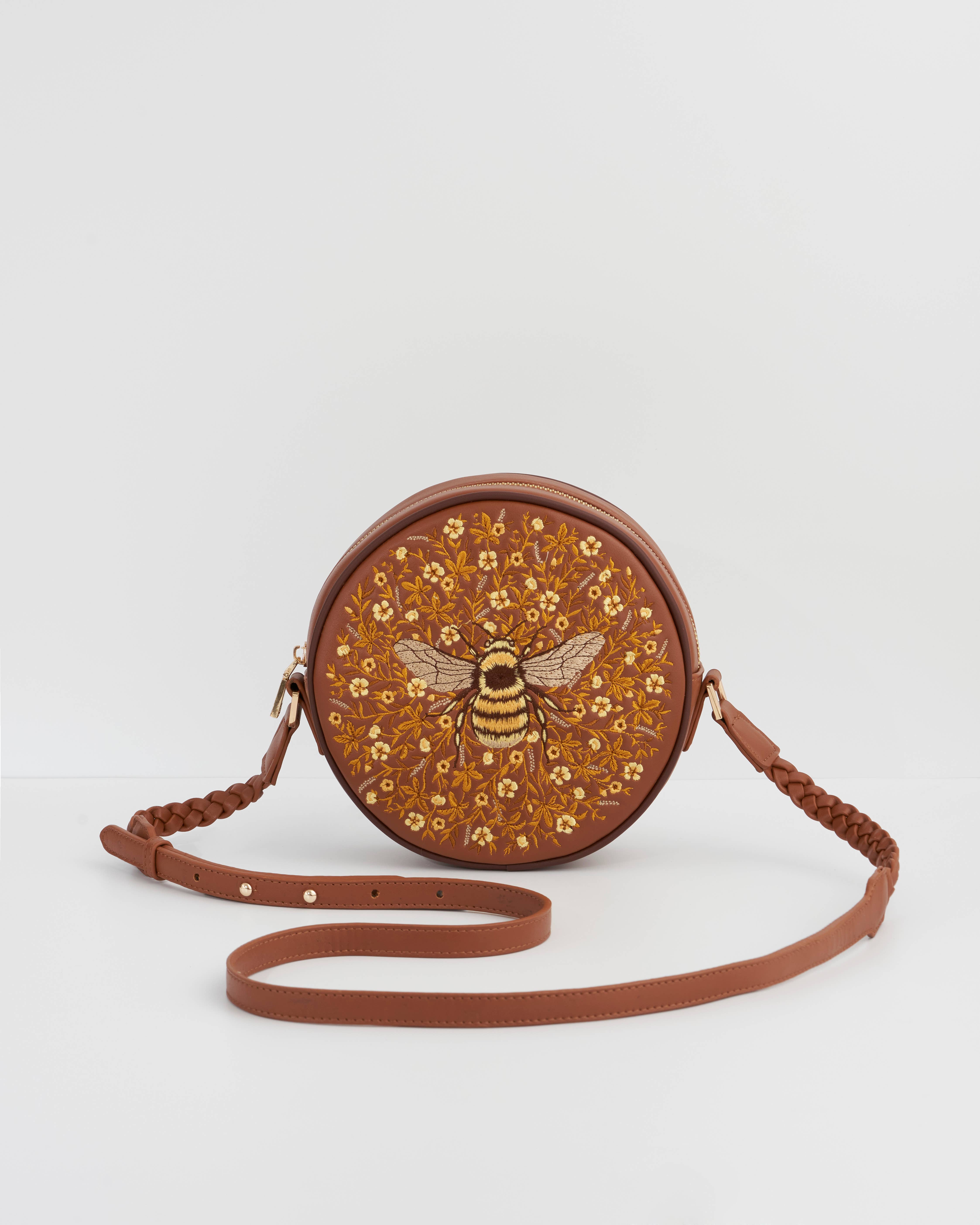 Fable England - Wholesale Crossbody bag – Women's - Bumble Bee Tan Circle Purse0