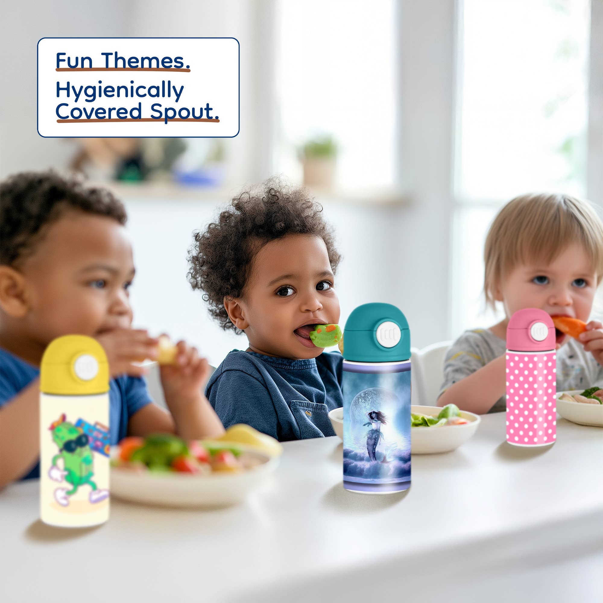 3dRose – wholesale Vattenflaska – 3dRose, Sjöjungfrun och Månen, Vattenflaska för Barn4