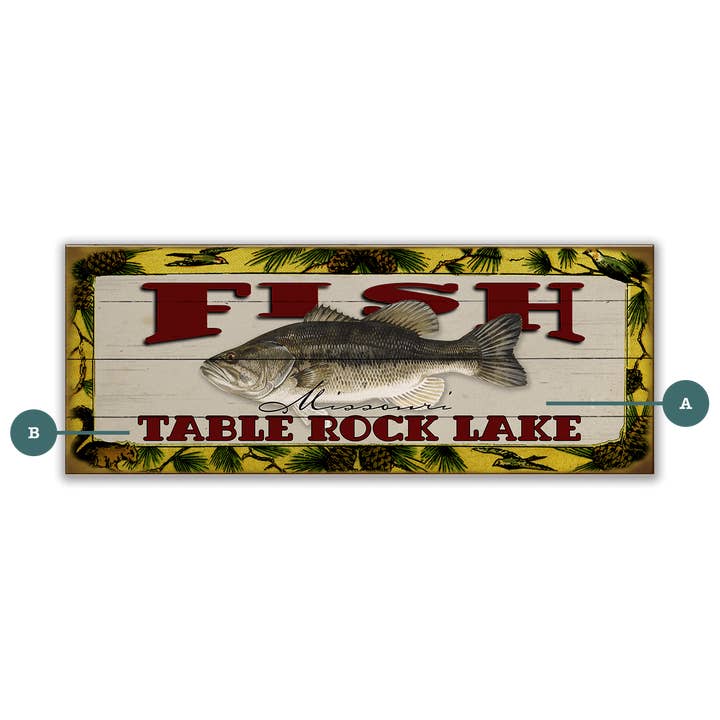 Catch of the Day Freshwater Fishing Sign Wall Decor for wholesale by Old Wood Signs
